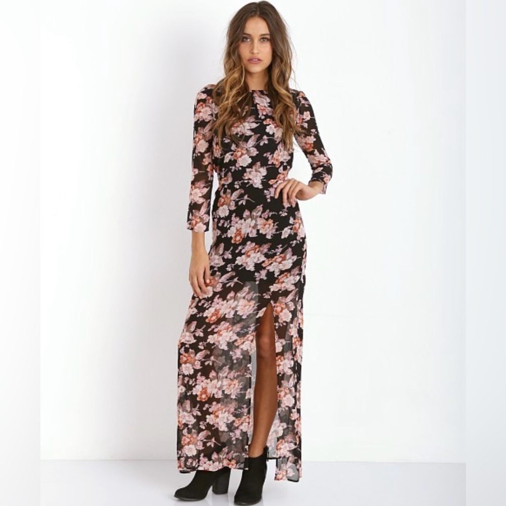 For Love & Lemons Autumn Flower Maxi Dress